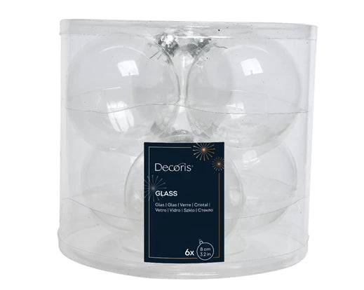 Glaskugeln transparent DM 8 cm – Das Wohngut