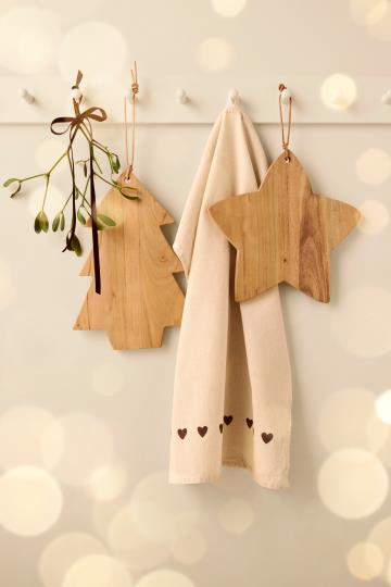 Ib Laursen Schneidebrett mit Lederschnur Tannenbaum Akazienholz