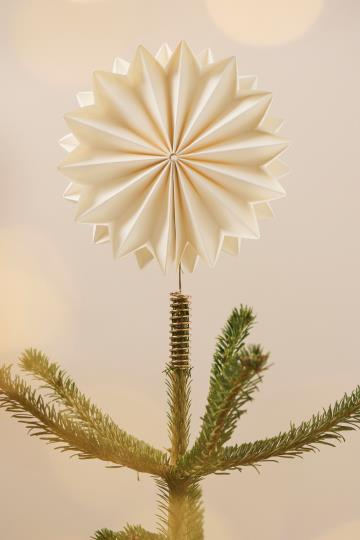 Ib Laursen Christbaumstern weiß mit messingfarbenem Halter Stella