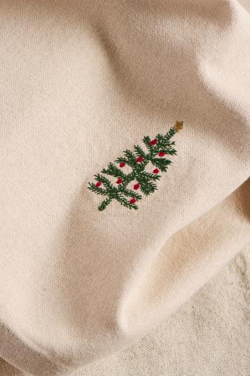 Ib Laursen Stoffserviette Tradition mit Tannenbaum leinenfarbig