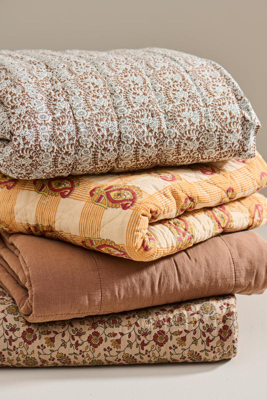 Ib Laursen Quilt braun, rot, orange