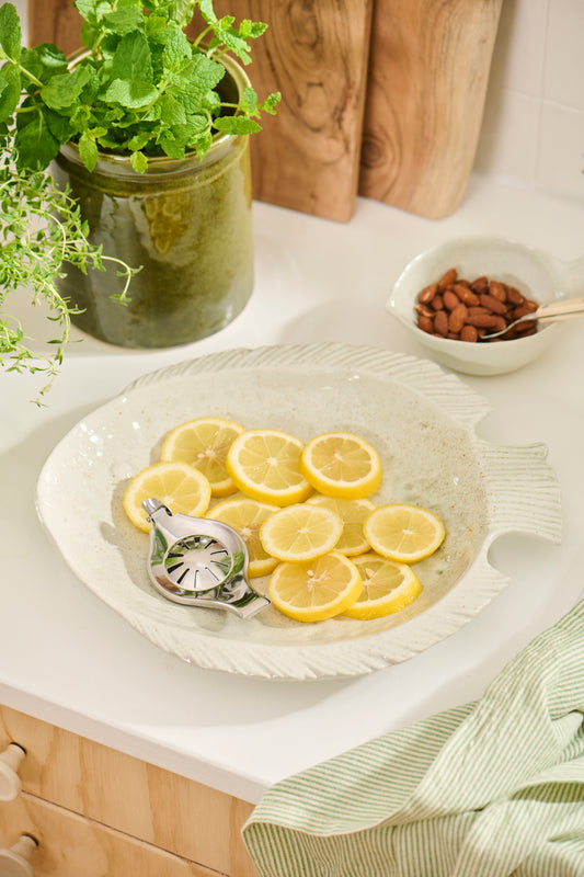 Ib Laursen Teller Ocean White fischförmig