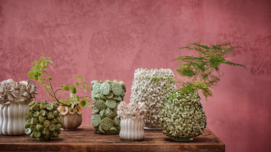 Ib Laursen Vase glasiert Lotus staubig grün Öffnung Ø:8,2 cm