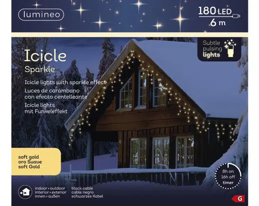 LED Icicle Lights sparkle effect Outdoor