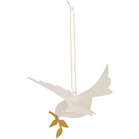 Ib Laursen Papier Vogel zum Hängen mit Zweig im Schnabel