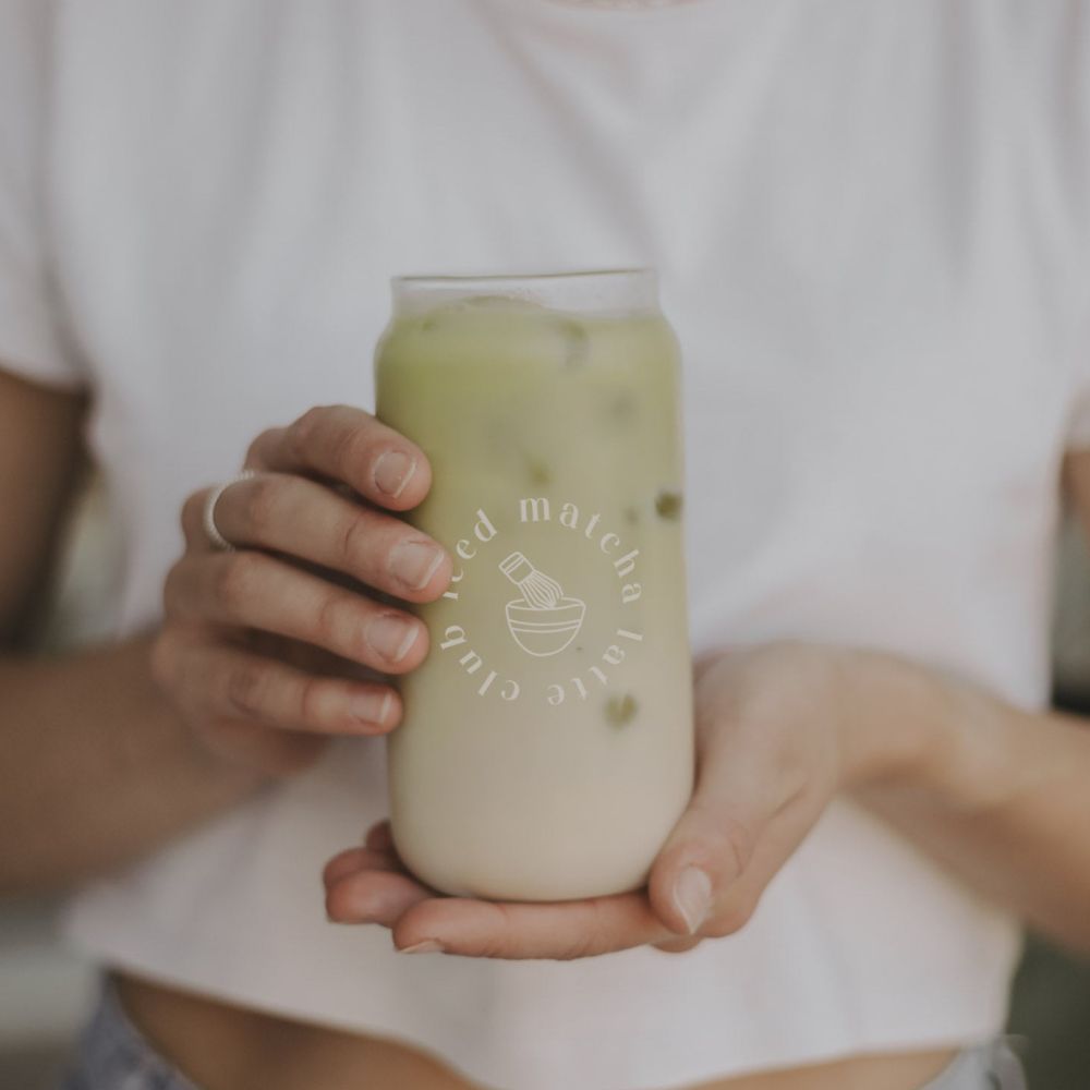 Eulenschnitt Trinkglas hoch Iced Matcha Latte Club