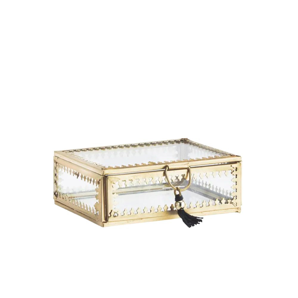Glas Box Gold Mittel mit Tassel