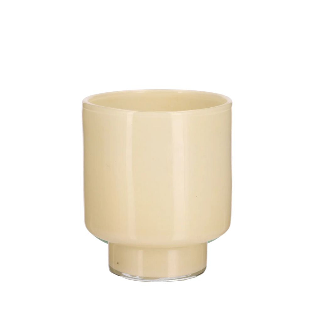 Glas Windlicht Midas creme