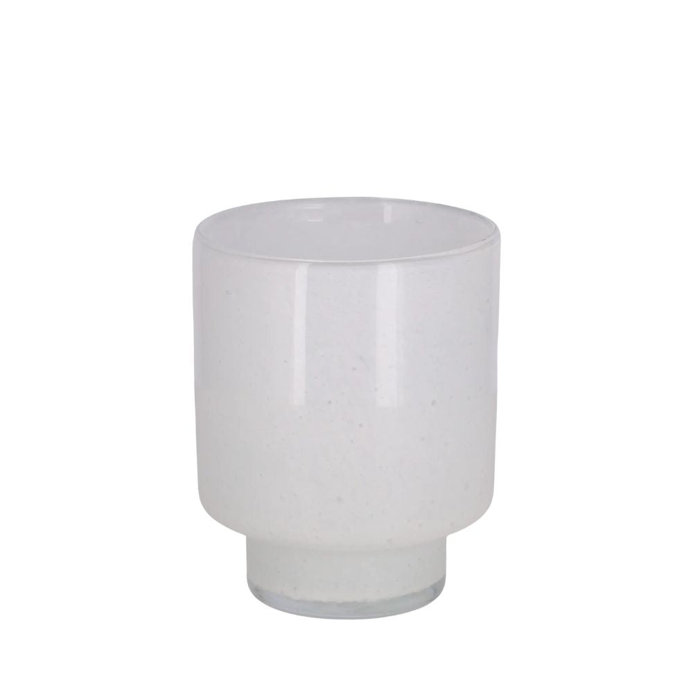 Glas Windlicht Midas weiß