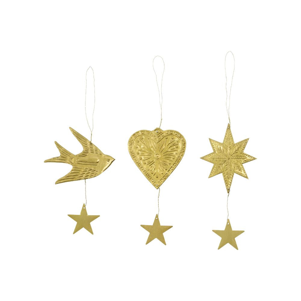 House Doctor Christbaumschmuck Ornament Bird Star Heart