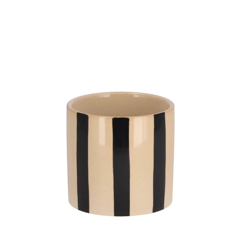 Keramik Kübel Line schwarz