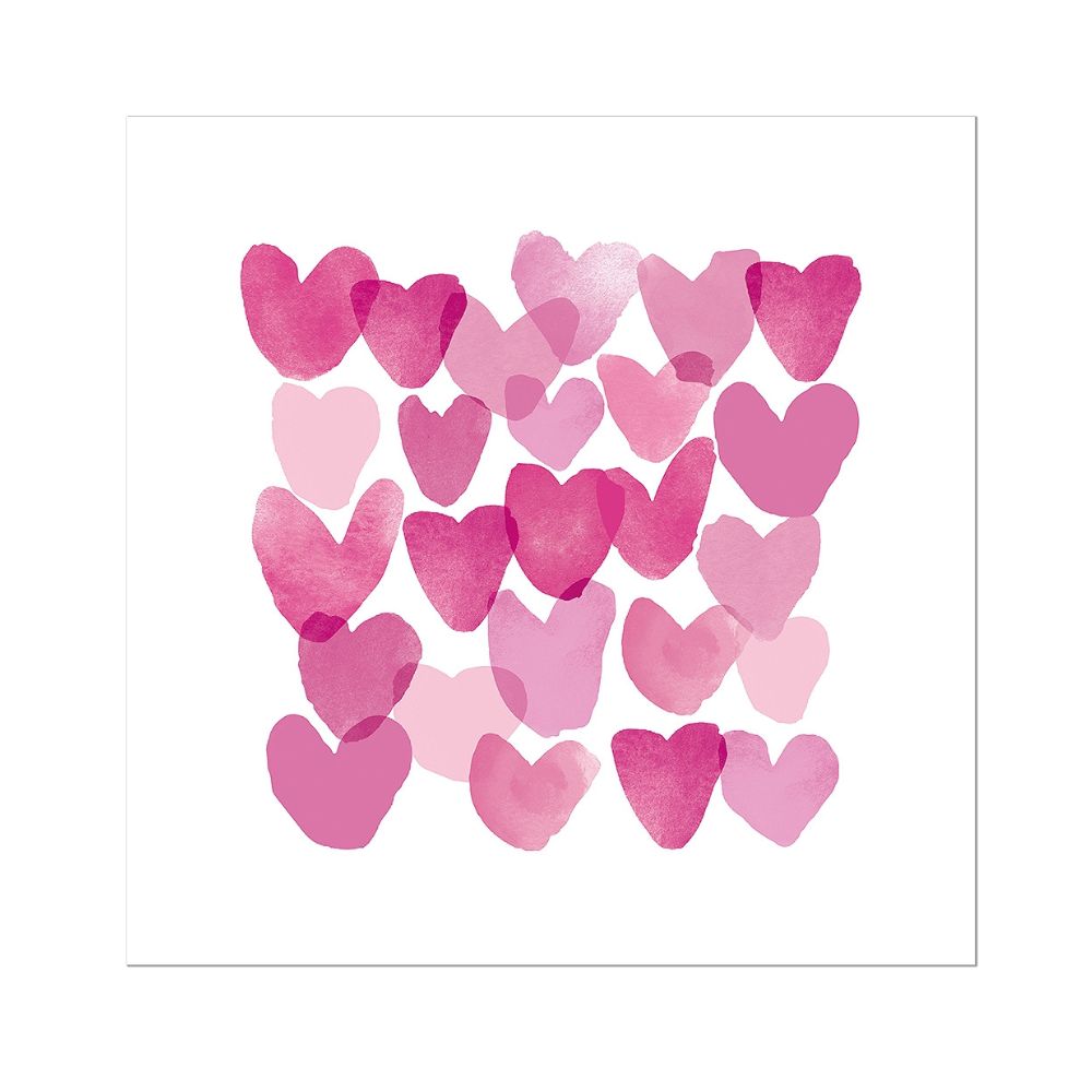 Papier Serviette Herzen rosa