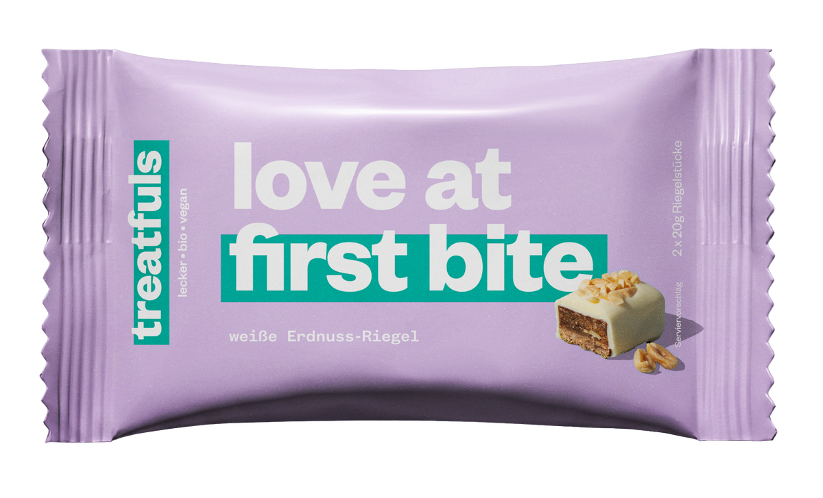 Weiße Schoko Erdnuss Riegel bio + vegan+ glutenfrei