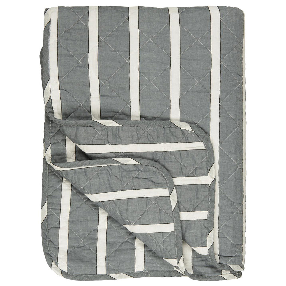 Plaid-quilt katoen krijtstreep zwart-wit 130×180 cm – Mahieu Wonen Plaid-quilt katoen krijtstreep zwart-wit 130×180 cm – Mahieu Wonen