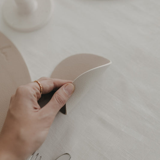 Eulenschnitt Wendbare Untersetzer Herz 2er Set Creme