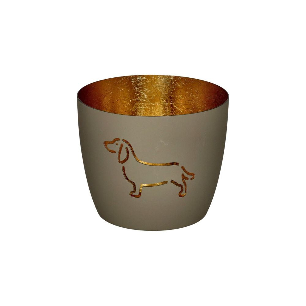 Windlicht Madras Dackel