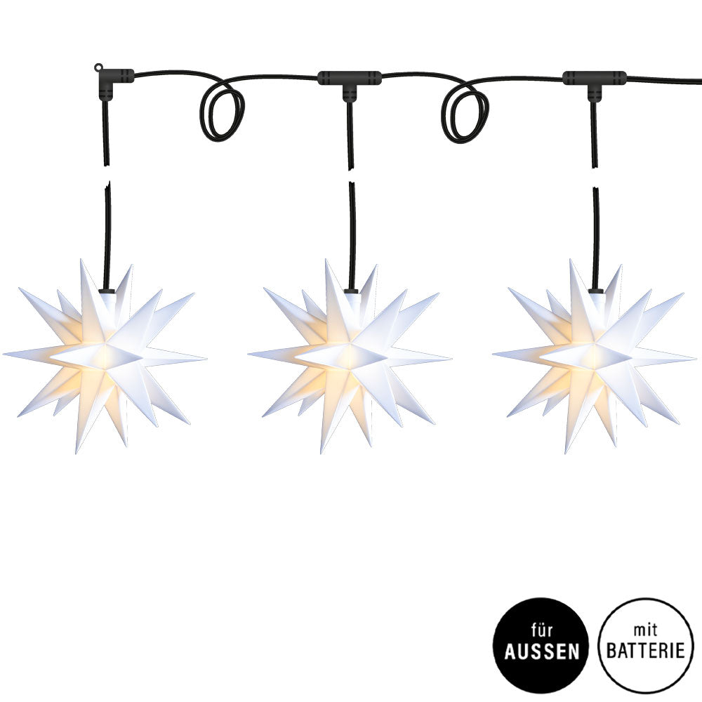 weihnachtsstern für aussen weiß Sterntaler LED-Sternenkette, weiss, 3 Leuchtsterne, 12 cm – Das Wohngut