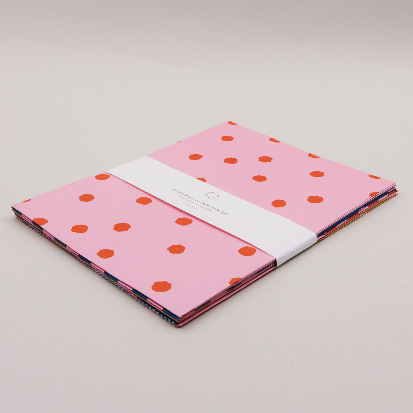 Eulenschnitt Papiertüten Streifen & Punkte Rosa M im 6er Set