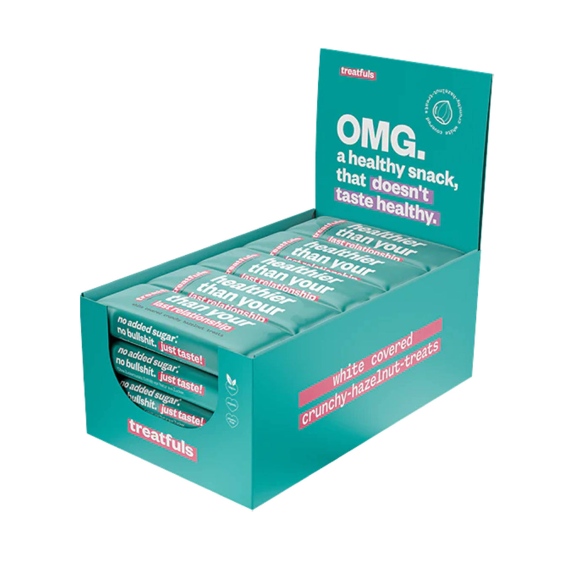 Weiße Schoko crunchy Haselnuss Riegel bio+vegan+glutenfrei