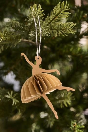 Ib Laursen Scherenschnitt Ballerina in Tanzposition braun