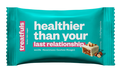 Weiße Schoko crunchy Haselnuss Riegel bio+vegan+glutenfrei