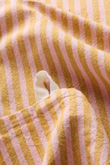 Geschirrtuch Linea m/mustard und hellrosa schmalen Streifen