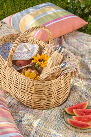 Ib Laursen Thermosflasche natur Polyrattan handgeflochten 500 ml