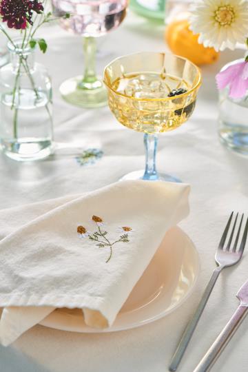 Ib Laursen Stoffserviette Flora m/Margerite butter cream