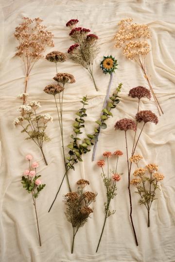 Ib Laursen Kunstblume dunkelbraun 3 Doldenblumen