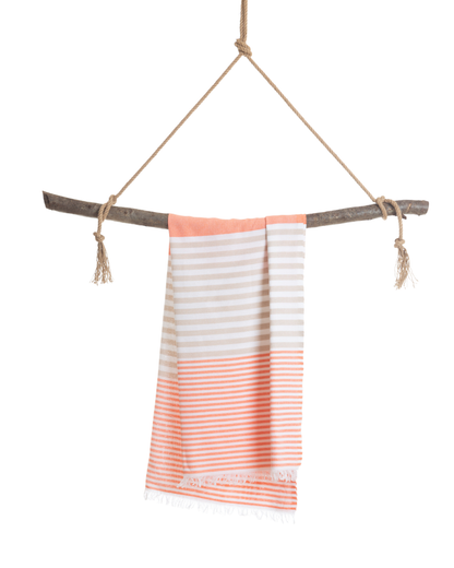 BALI Strand- und Hammamtuch in Geschenkbox, Orange/Beige