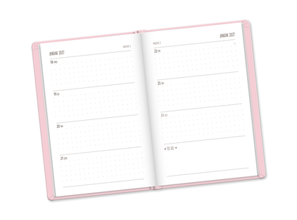 Terminplaner Lederlook 2027 Rosa