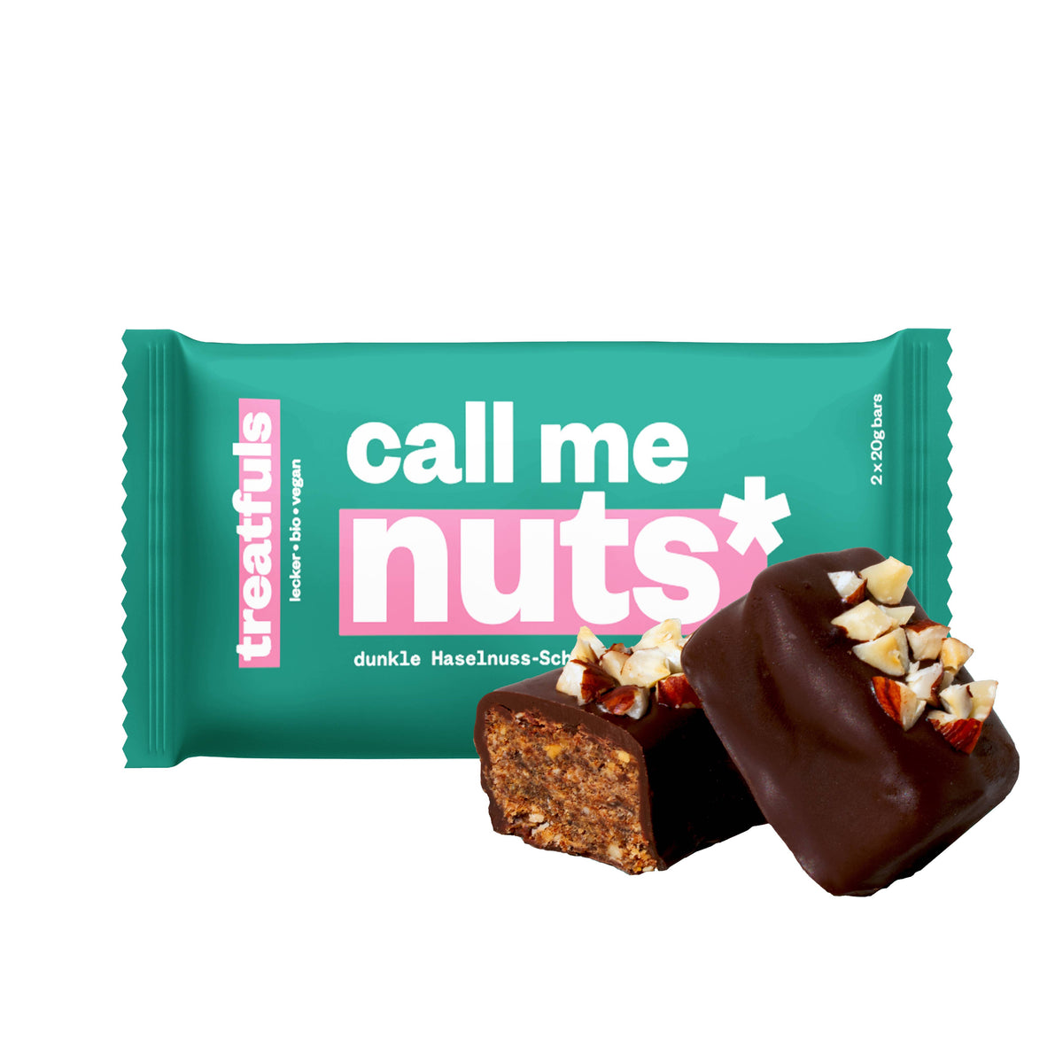 Dunkle Schoko-Haselnuss Riegel bio + vegan + glutenfrei