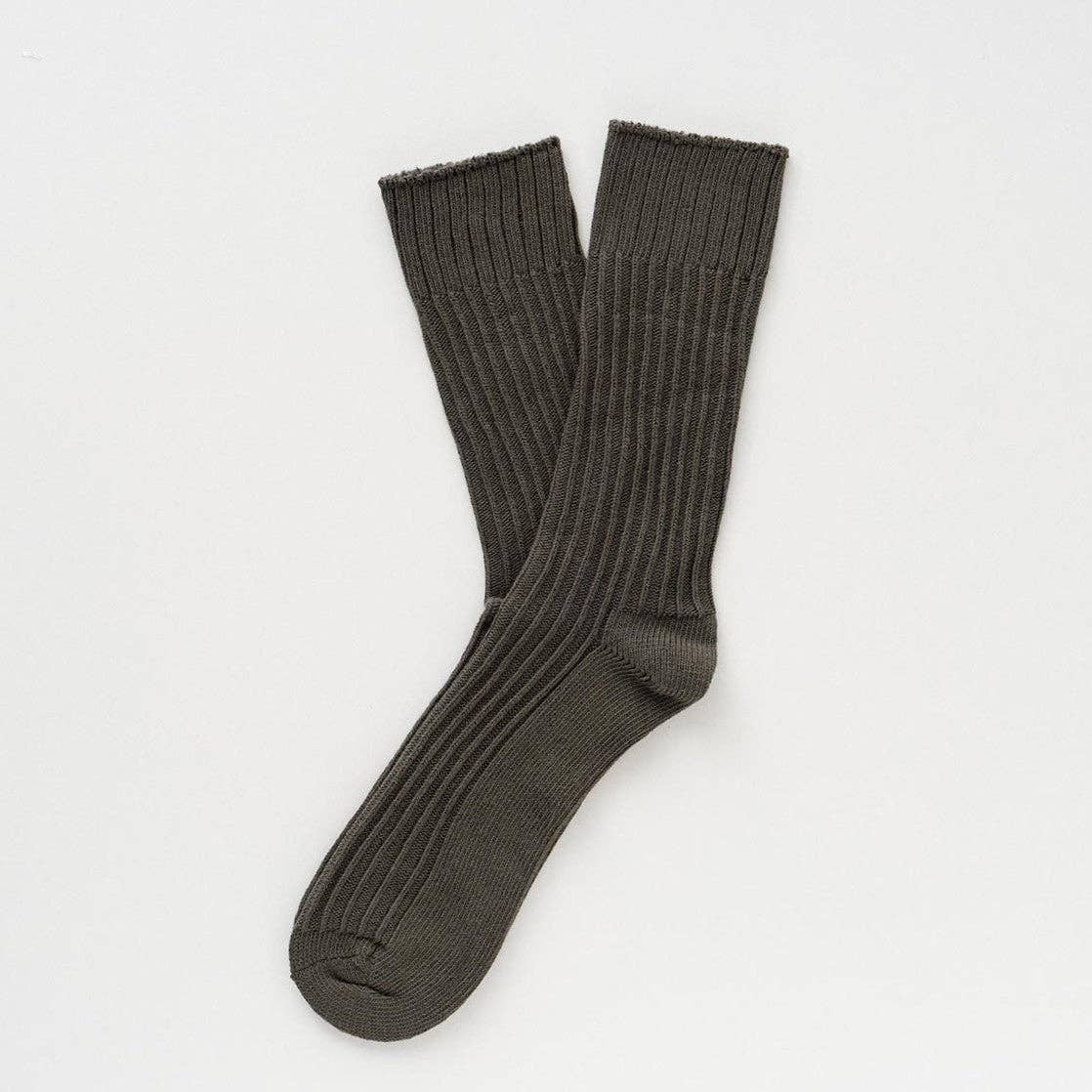 KLUE Bio-Baumwolle Solide Gestrickte Streifen Socken | Khaki: 41-46