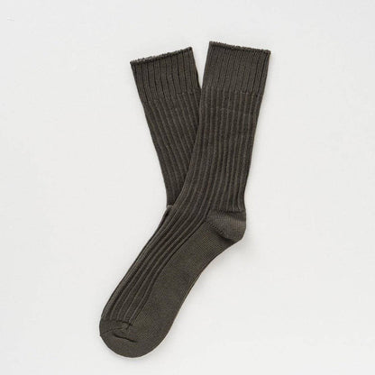 KLUE Bio-Baumwolle Solide Gestrickte Streifen Socken | Khaki: 41-46