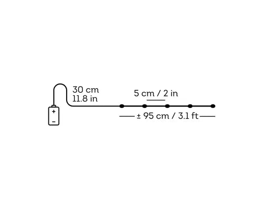 Micro LED Lichterkette Batterie betrieben