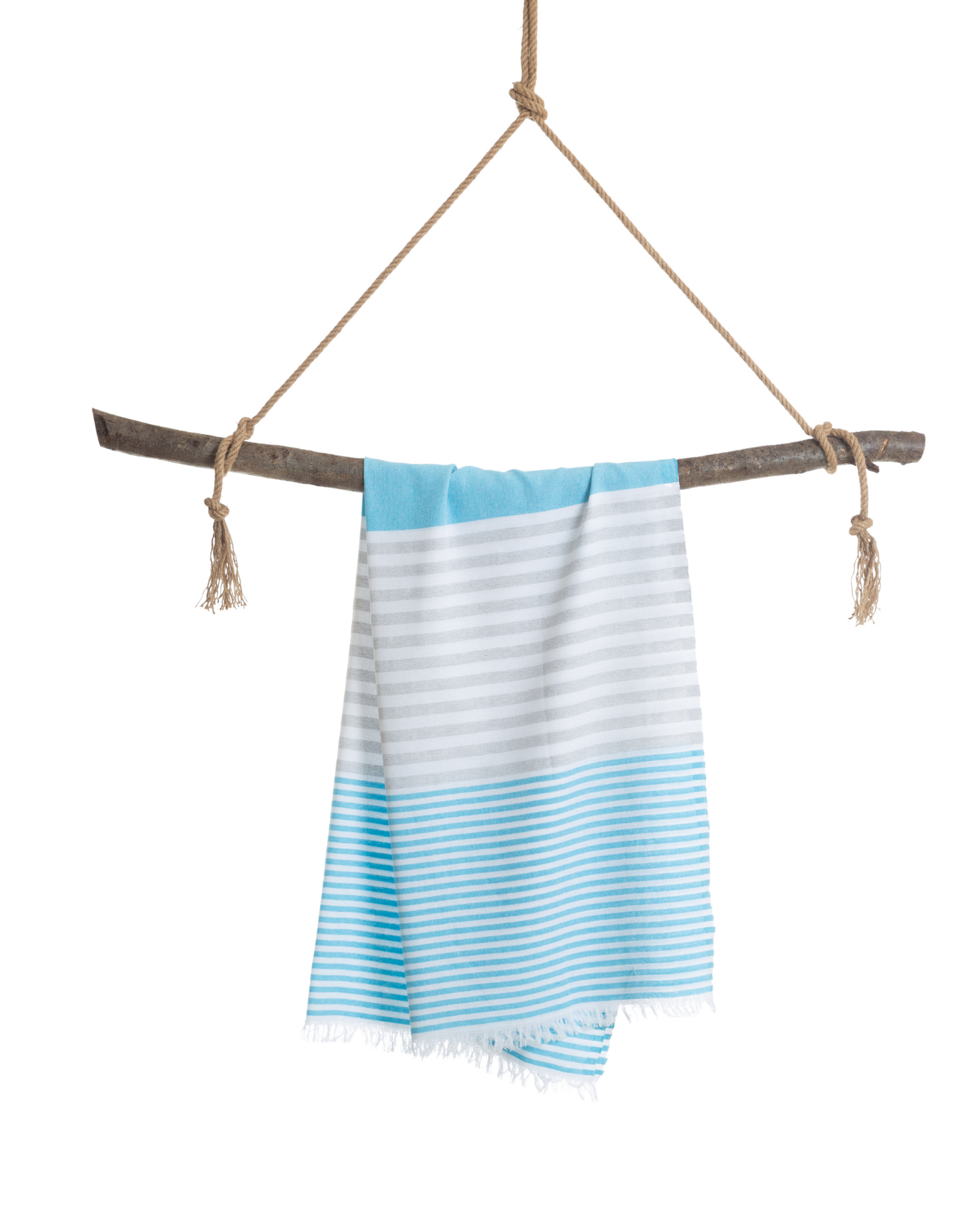 BALI Strandtuch, Hamamtuch in Geschenkbox, Blau/Grau