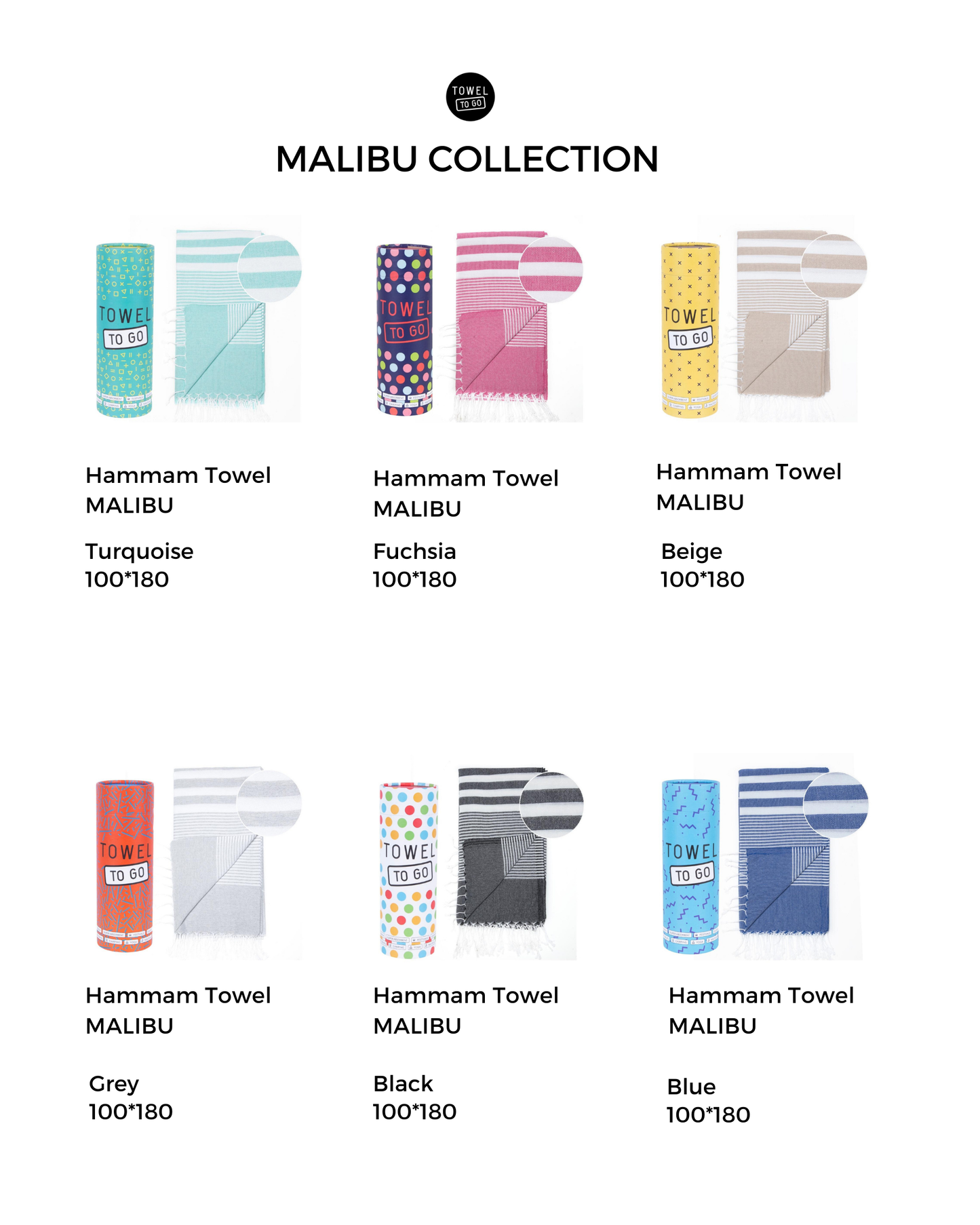 MALIBU Strandtuch, Hammamtuch mit Geschenkbox – Beige