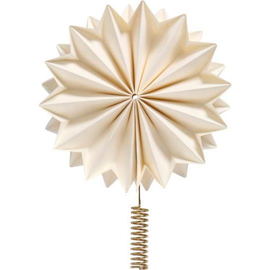 Ib Laursen Christbaumstern weiß mit messingfarbenem Halter Stella