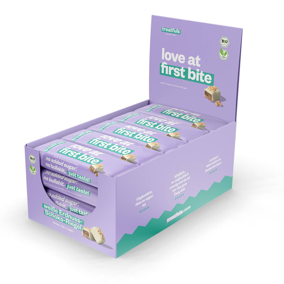 Weiße Schoko Erdnuss Riegel bio + vegan+ glutenfrei