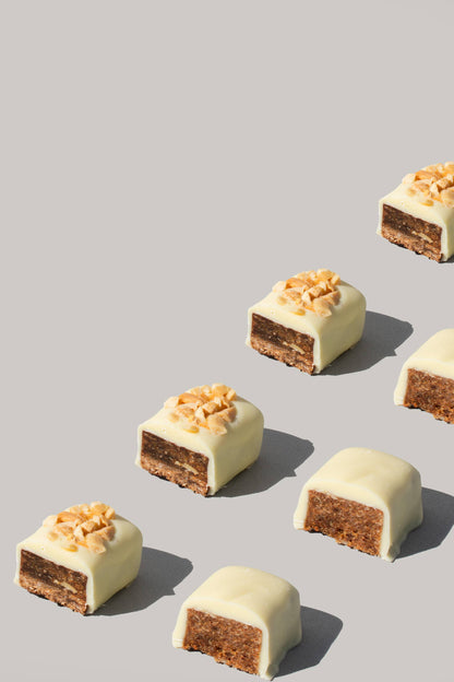 Weiße Schoko Erdnuss Riegel bio + vegan+ glutenfrei