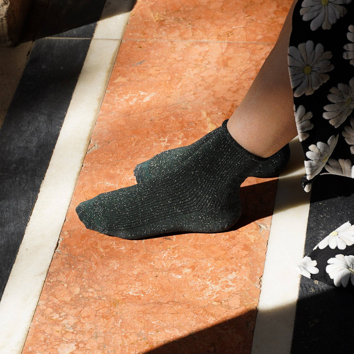 KLUE Glitzer-Lurex-Socken aus umweltfreundlichem Lyocell | Grün