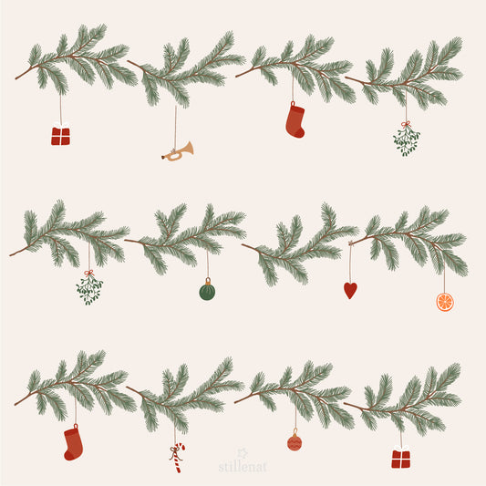 Ib Laursen Papierserviette Weihnachtsgirlanden My Nostalgic Christmas