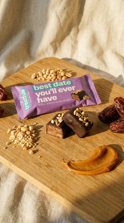 Dunkle Schoko Erdnuss  Riegel bio + vegan + glutenfrei