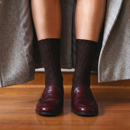 KLUE Seide und Wolle DUST STAR Socken | Schokoladen Dunkelbraun