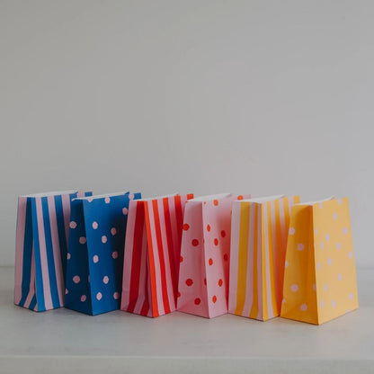 Eulenschnitt Papiertüten Streifen & Punkte Rosa M im 6er Set