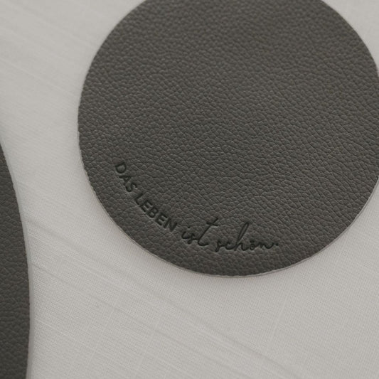 Eulenschnitt Wendbare Untersetzer Das Leben 2er Set Grau