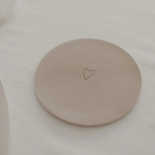 Eulenschnitt Wendbare Untersetzer Herz 2er Set Creme