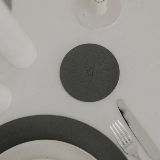 Eulenschnitt Wendbare Untersetzer Herz 2er Set Grau