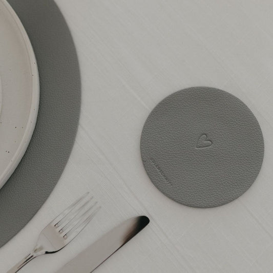 Eulenschnitt Wendbare Untersetzer Rundum glücklich 2er Set Grau