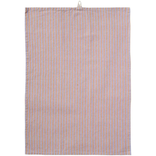 Geschirrtuch Linea m/ lila und rustikbraunen Streifen